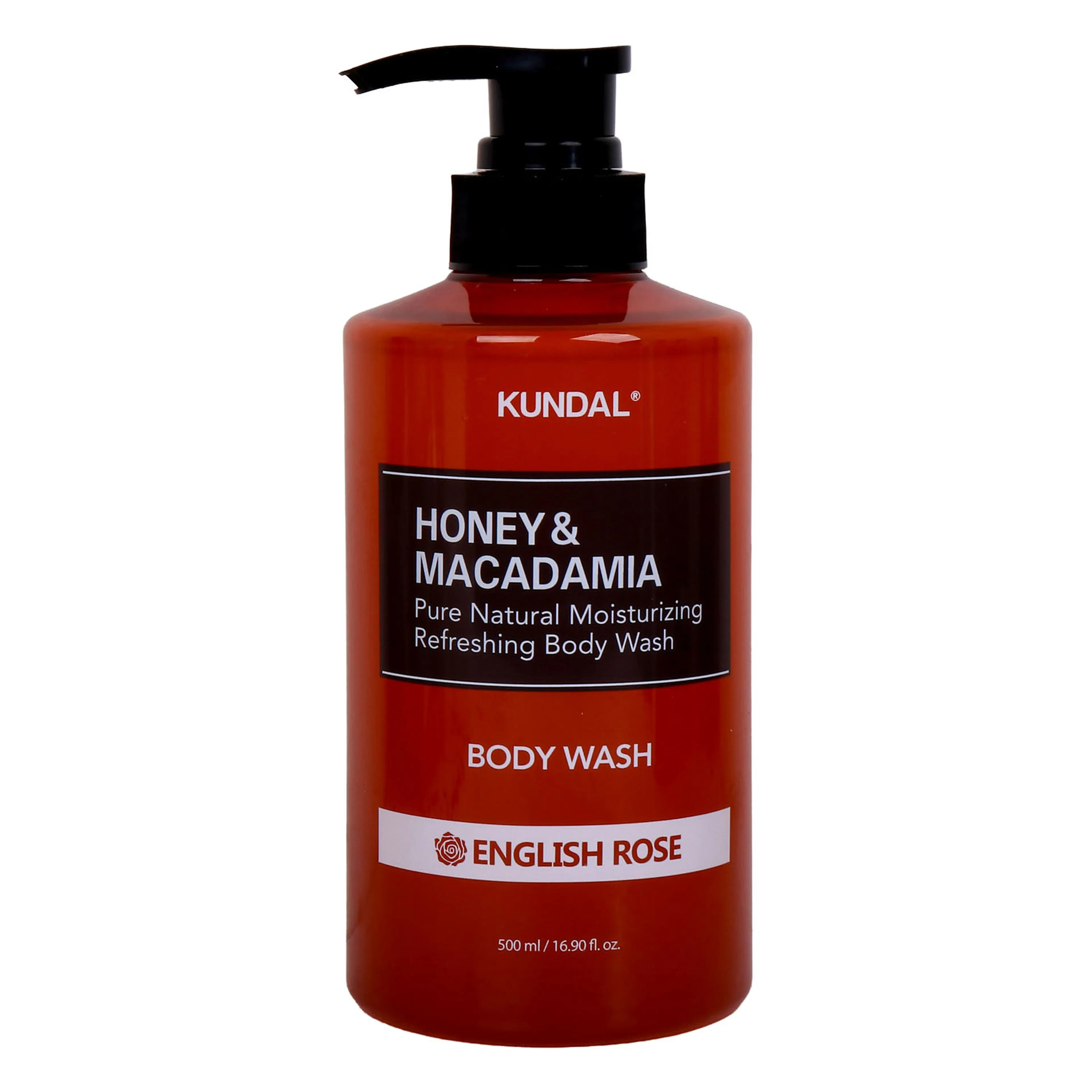 Kundal Honey & Macadamia Body Wash English Rose 500ml nourishing body wash